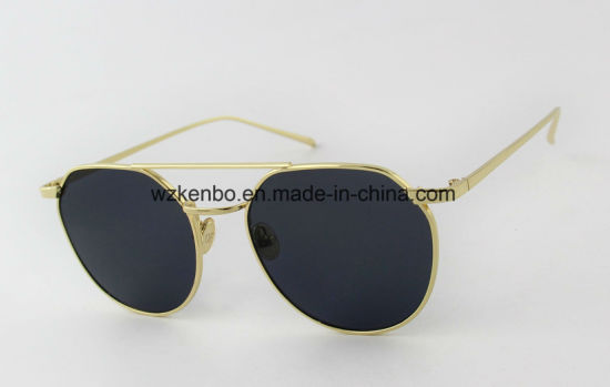 Fashion Coloured Lens with Latest Design Frame Metal Sunglasses Km17088