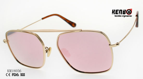 Fashion Metal Sunglasses with Muti-Colored Lens Km18056