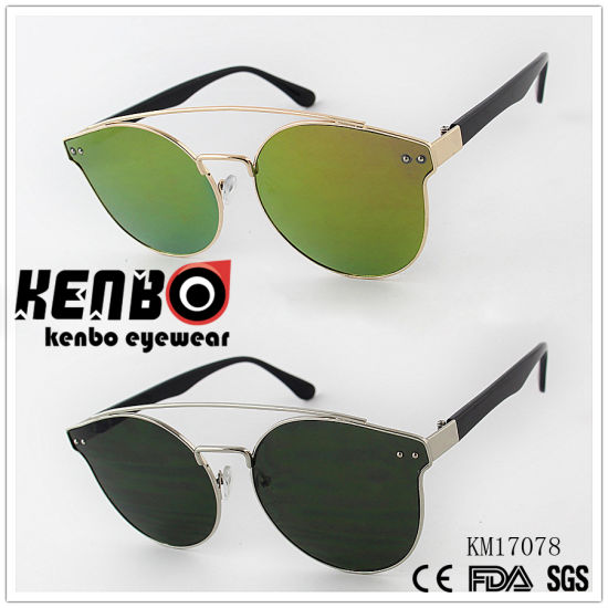 Metal Frame Menly Fashion Sunglasses with Plastic Temple Km17078