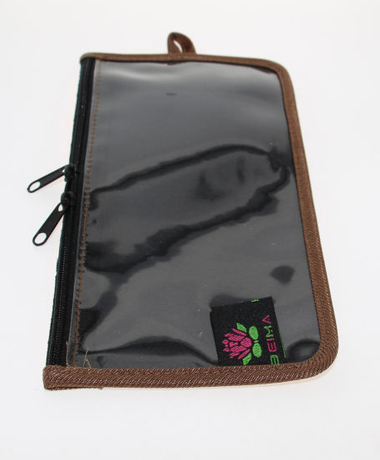 Pouch with One Transparent Side and Flower Pattern