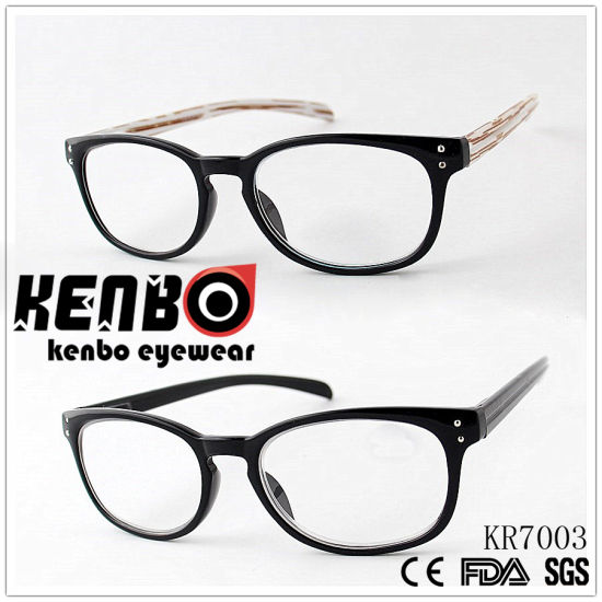 Fashion Presbyopia Glasses with Metal Pin and Designed Temple Arm Kr7003 Reading Glasses