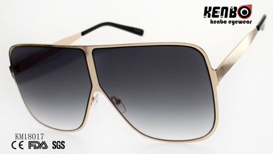 Fashion Metal Sunglasses with Large Polygonal Frame Km18017