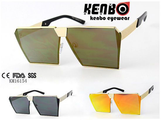 Fashion Men′s Sunglasses Km16154 Oversize Square Frame with Special Temple