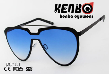 One Piece Lens Sunglasses with Full Metal Frame Km17151