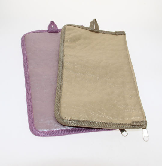 Pouch with One Transparent Side and Flower Pattern