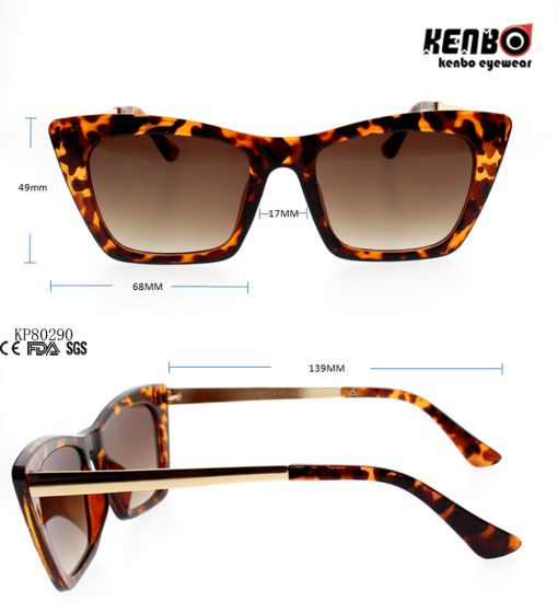 Fashion Plastic Sunglasses with Metal Temple Kp80290