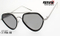 Fashion Metal Polygonal Sunglasses with Double Bridges and PC Rim Km18006